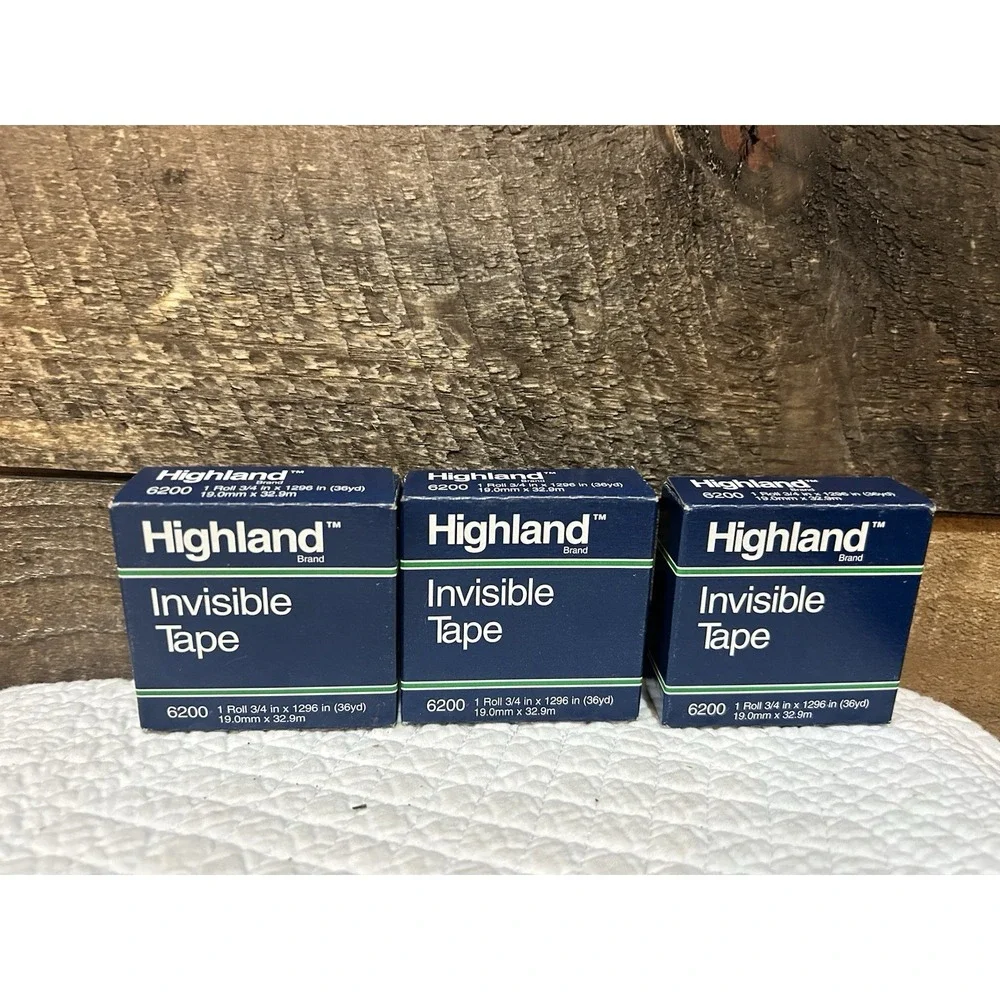Highland 6200 Invisible Tape, 0.75 Inch x 36 Yards, Matte, Pack of 3